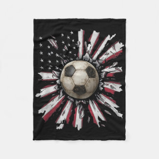 Red-white-blue Soccer Ll Explosion Grunge Street S Fleecedecke