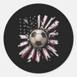 Red-white-blue Soccer Ll Explosion Grunge Street S Runder Aufkleber