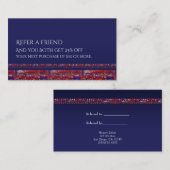 Red White & Blue Sparkle Sequins Freundschaftswerb Empfehlungskarte (Vorne/Hinten)