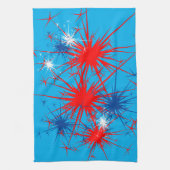 Red White Blue Sparks Patriotic Fireworks Holiday Geschirrtuch (Vertikal)