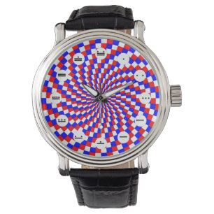 Red White Blue Spiral (Mayan) von Kenneth Yoncich Armbanduhr