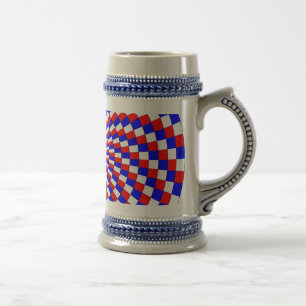 Red White Blue Spiral von Kenneth Yoncich Bierglas