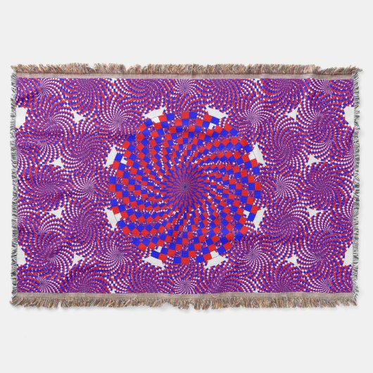 Red White Blue Spiral von Kenneth Yoncich Decke (Vorderseite)