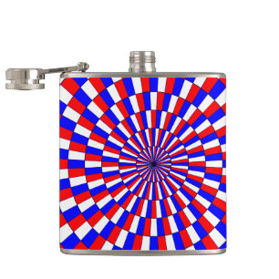 Red White Blue Spiral von Kenneth Yoncich Flachmann