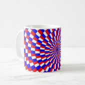 Red White Blue Spiral von Kenneth Yoncich Kaffeetasse (Vorderseite Links)