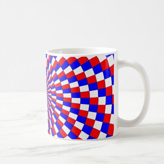 Red White Blue Spiral von Kenneth Yoncich Kaffeetasse (Rechts)