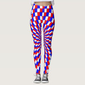 Red White Blue Spiral von Kenneth Yoncich Leggings (Vorderseite)