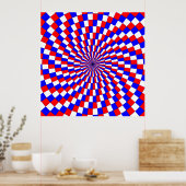 Red White Blue Spiral von Kenneth Yoncich Poster (Küche)