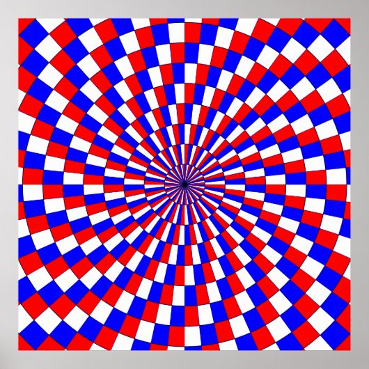 Red White Blue Spiral von Kenneth Yoncich Poster (Vorne)