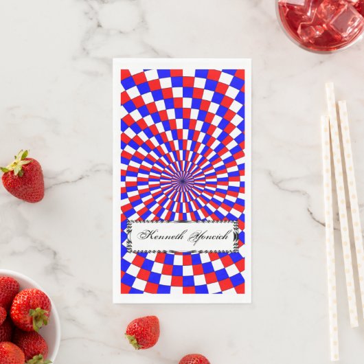 Red White Blue Spiral von Kenneth Yoncich Serviette (Beispiel)