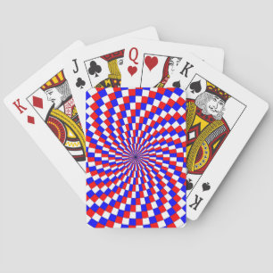 Red White Blue Spiral von Kenneth Yoncich Spielkarten