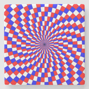 Red White Blue Spiral von Kenneth Yoncich Steinuntersetzer