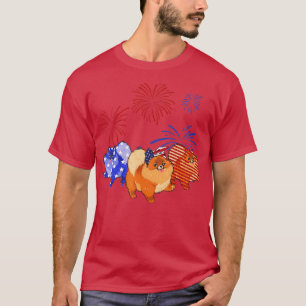 Red White Blue Spitz American Flag 4. Juli T-Shirt