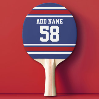 Red White Blue Sports Jersey Individuelle Name Num Tischtennis Schläger