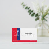 Red, White Blue Staat Texas Logo Visitenkarte (Stehend Vorderseite)