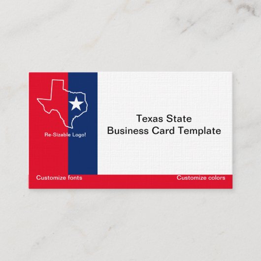 Red, White Blue Staat Texas Logo Visitenkarte (Vorderseite)