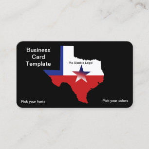 Red, White Blue Staat Texas Logo Visitenkarte
