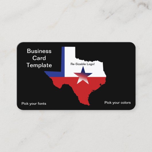 Red, White Blue Staat Texas Logo Visitenkarte (Vorderseite)