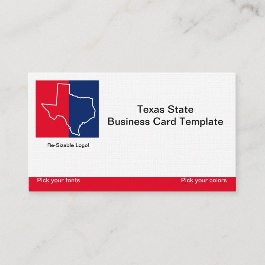 Red, White Blue Staat Texas Logo Visitenkarte (Vorderseite)