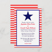 Red White & Blue Star - 3x5 Einladung zur Hochzeit (Vorne/Hinten)