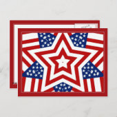 Red White & Blue Star Design zum Hinzufügen von Te Postkarte (Vorne/Hinten)