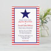Red White & Blue Star - Einladung zu Hochzeiten (Stehend Vorderseite)