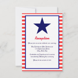 Red White & Blue Star - Empfang Einladung