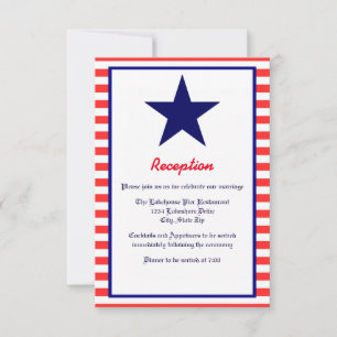 Red White & Blue Star - Empfang Einladung