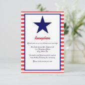 Red White & Blue Star - Empfang Einladung (Stehend Vorderseite)