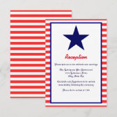 Red White & Blue Star - Empfang Einladung (Vorne/Hinten)