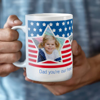 Red White Blue Star Foto Vater Hero Tasse