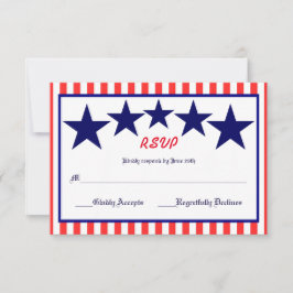 Red White & Blue Star - RSVP-Karte RSVP Karte