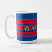 Red White Blue Starfish n Stripes Patriotic Kaffeetasse (Links)