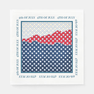 Red White & Blue Stars 4. Jly Serviette
