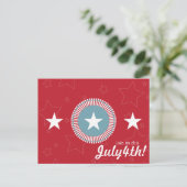 Red White & Blue Stars 4. Juli Postkarten (Stehend Vorderseite)