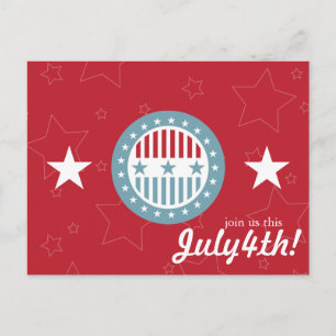 Red White & Blue Stars 4. Juli Postkarten