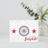 Red White & Blue Stars 4. Juli Postkarten (Stehend Vorderseite)