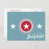 Red White & Blue Stars 4. Juli Postkarten (Vorne/Hinten)