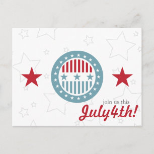 Red White & Blue Stars 4. Juli Postkarten