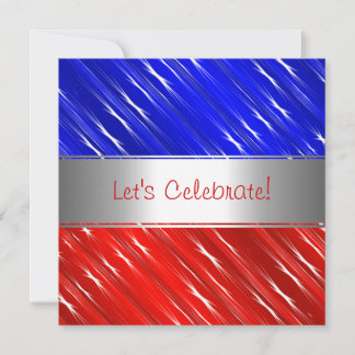 Red White Blue Stars Abstraktes Party Event Einlad Einladung