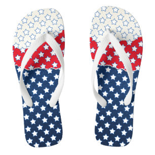 Red White & Blue Stars Badesandalen
