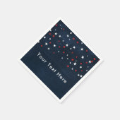 Red White & Blue Stars Denim Custom Party Serviette (Ecke)