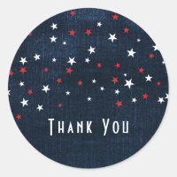 Red White & Blue Stars Denim Gastgeschenk