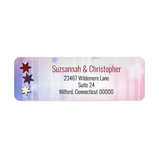 Red White Blue Stars Links Grenzlabel (Vorne)