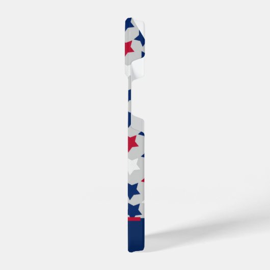 Red White Blue Stars Personalisiert Name iPhone Ca Hülle (Linke Seite)