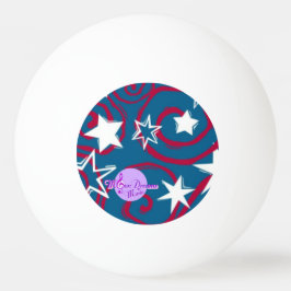 Red White & Blue Stars Ping Pong Ball Tischtennisball