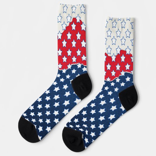 Red White & Blue Stars Socken (Linkes Detail)