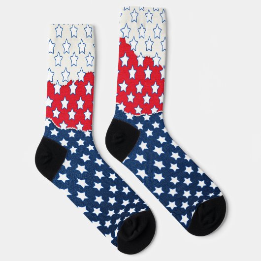 Red White & Blue Stars Socken (Rechts)