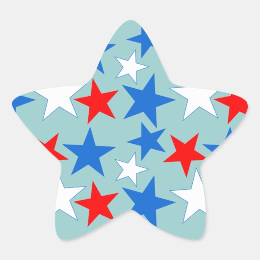 Red White & Blue Stars Stern-Aufkleber (Vorderseite)