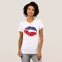 Red White Blue Stars Streifen 4. Juli KISS LIPS